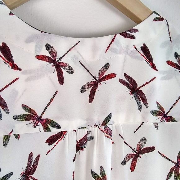 express-tops-express-vneck-tank-dragonfly-print-blouse-xs-poshmark